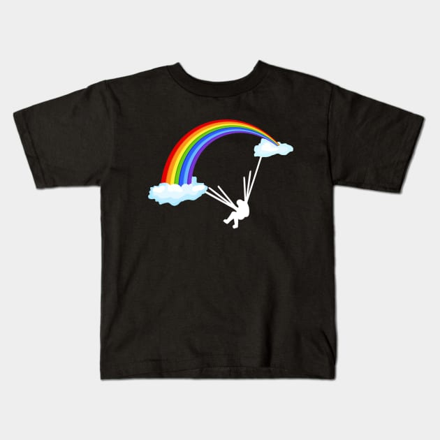 Paraglider Rainbow Kids T-Shirt by Tshirt114